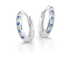 Cutie Jewellery Splendidi orecchini a cerchio in oro bianco C3342-80-X-2 blu