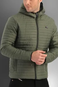 D1fference Men's Khaki Hooded Winter Coat, Water And Windproof. Inner Lined