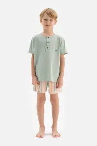 Dagi Mint Half Pops, Embroidery Detailed T-shirts, Shorts, Pajamas Set