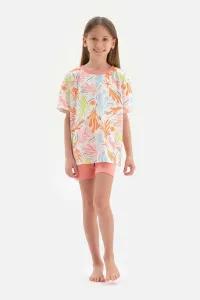 Dagi Multicolour Coral Printed Short Sleeved T-Shirt, Shorts Pajamas Set