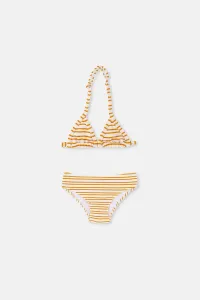 Dagi Yellow Striped Triangle Small Bikini Set #1724003