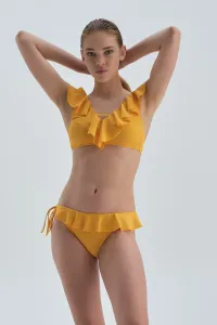 Dagi Yellow Flounce Bikini Top