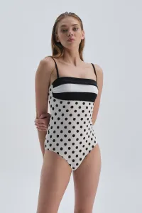 Dagi Black and White Strapless Swimwear