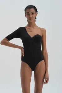 Dagi Black One-Shoulder Trojan. Sleeve Swimwear #2052889