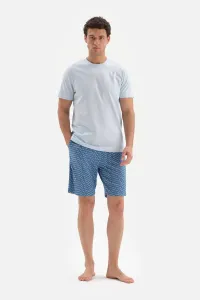 Dagi Blue Microprint Printed Modal Shorts #2567114