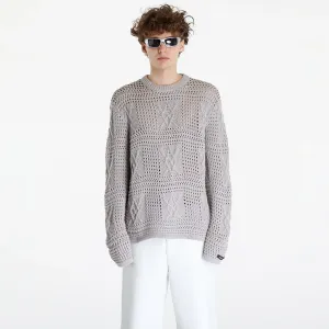 Daily Paper Zuberi Crochet Long Sleeve Sweater Moonstruck Grey
