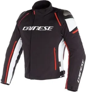 Dainese Racing 3 D-Dry Black/White/Fluo Red 48 Giacca in tessuto
