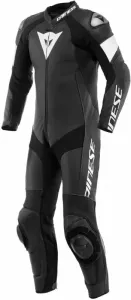 Dainese Tosa Leather 1Pc Suit Perf. Black/Black/White 50 Tuta da moto intera