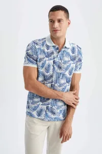 DEFACTO Regular Fit Polo Neck Patterned Short Sleeve T-Shirt #2058878