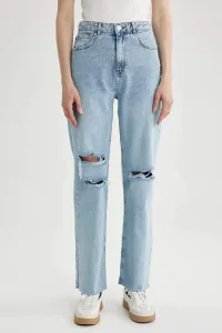 DEFACTO 90's Wide Leg Ripped Detailed Jean Long Trousers