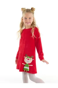 Denokids Naughty Deer Girl Christmas Velvet Red Dress #1439739