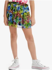 Blue-green girly floral skirt Desigual Garden - Girls #2240556