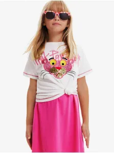 White Girls T-Shirt Desigual Pink Panther - Girls #2219525