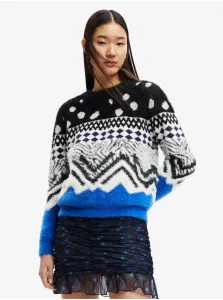 Black and White Women Patterned Sweater Desigual Colorado - Women #2218480
