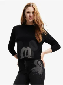 Black Desigual Mickey Patch Denim Womens Sweater - Women #2218425