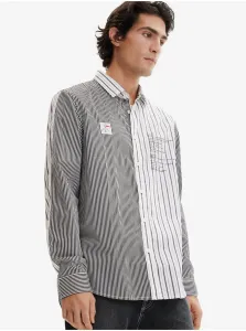 Black & White Men's Striped Shirt Desigual Basilio - Mens
