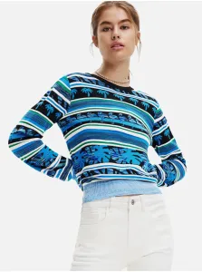 Blue Striped Sweater Desigual Rainforest - Women