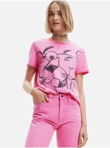 Desigual T-shirt da donna Ts Pink Panther Regular Fit 23SWTK813056 L