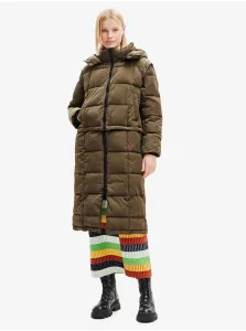Khaki Desigual Tetris Winter Quilted Jacket - Ladies #2485238