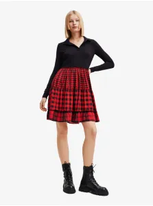 Red and Black Checkered Dress Desigual Harryst - Ladies #2640596