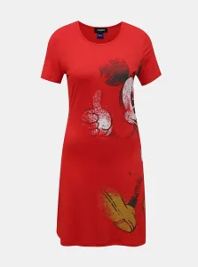 Red Printed Dress Desigual Vest Mickey - Women #2240645
