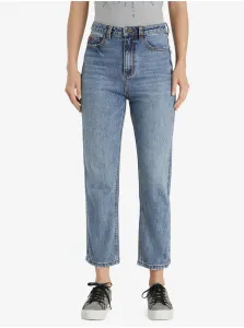 Blue Womens Shortened Straight Fit Jeans Desigual Denim Scarf - Women