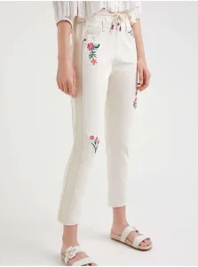Cream Women's Floral Trousers Desigual Lita - Women #2220692