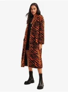 Orange Desigual Esmeralda Patterned Coat for Women - Women #2639620