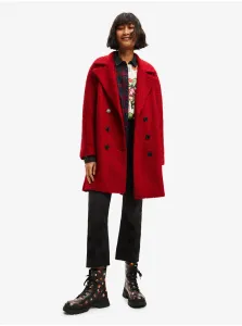 Red Women's Winter Coat with Wool Desigual London - Ladies