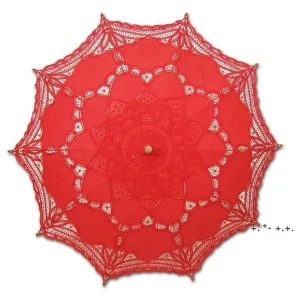 ombrello da sposa in cotone colorato ombrello parasole fatto a mano battenburg in pizzo ricamo ombrello ombrellone elegante ombrelloni da ma