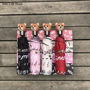 ombrellone da spiaggia con testa d'orso ombrelli pieghevoli automatici ombrelloni da pioggia da donna idee regalo antivento da donna upf50 +