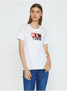 Women's White T-Shirt Diesel Silos - Women