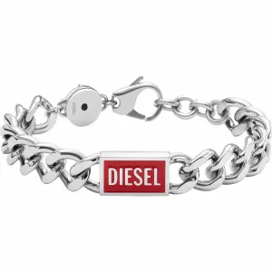 Diesel Bracciale in acciaio distintivo da uomo DX1371040