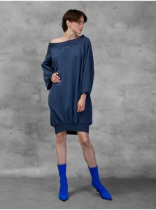 Dark Blue Women's Oversize Sweatshirt Dress Diesel - Women #902328