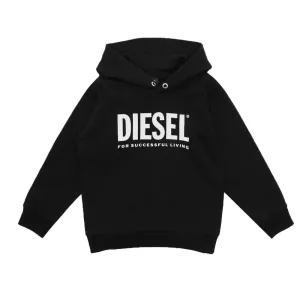 Diesel Boys Sdivision Logo Hoodie Black - BLACK 4 YEARS
