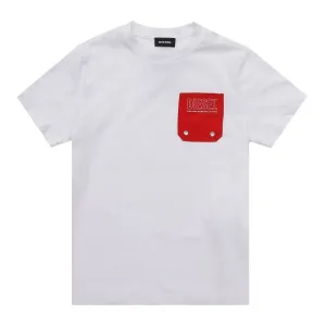 Diesel Boys Logo T-Shirt White - WHITE 4Y