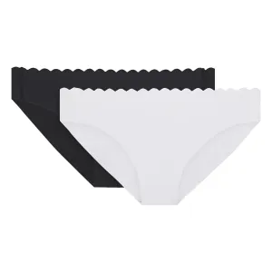 DIM BODY TOUCH COTTON SLIP 2x - Women's cotton panties 2 pcs - black - white #70107