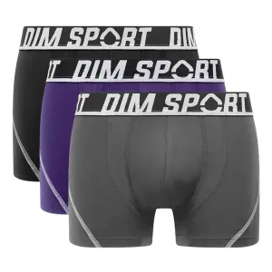 DIM SPORT MICROFIBRE BOXER 3x - Men's sports boxer briefs 3 pcs - gray - blue - black #2316911