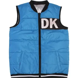 DKNY Boys Logo Gilet Blue Cotton & Nylon - BLUE 16Y