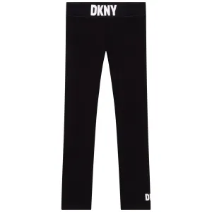 DKNY Girls Waist Band Logo Track Bottoms Black - 10Y Black