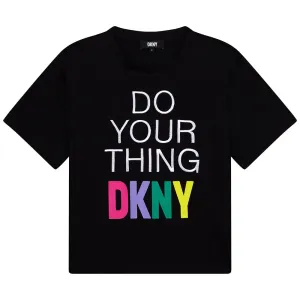 Dkny Girls Do Your Thing Logo T-shirt Black - 8Y BLACK