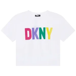 Dkny Girls Multicoloured Logo T-shirt White - 8Y WHITE