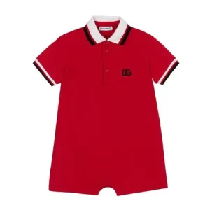 Dolce & Gabbana Baby Boys Logo Baby-Grow Polo Red - 3/6M RED