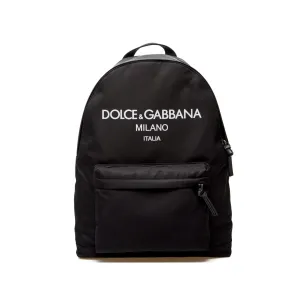 Dolce & Gabbana Kids Canvas Backpack Black - ONE SIZE BLACK