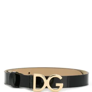 Dolce & Gabbana Girls Patent Belt - BLACK 69 cm