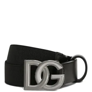Dolce & Gabbana Boys Logo Buckle Belt Black - L BLACK