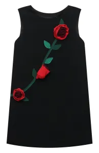 Dolce & Gabbana Girls Rose Dress - 2Y BLACK
