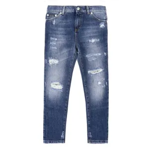 Dolce & Gabbana Boys Distressed Jeans Blue - BLUE 6Y