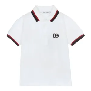 Dolce & Gabbana Baby Boys Logo Cotton Polo White - 3/6M WHITE