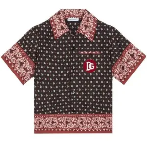 Dolce & Gabbana Boys Bandana Print Shirt Red & Black - BLACK 6Y